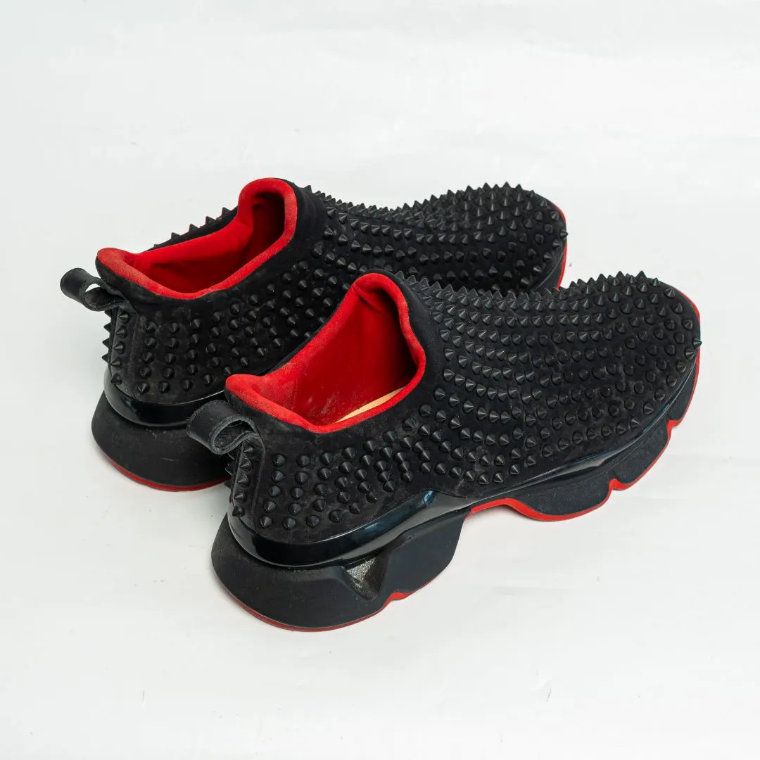 Christian Louboutin Spike Sock Donna Black Sneaker, size 44