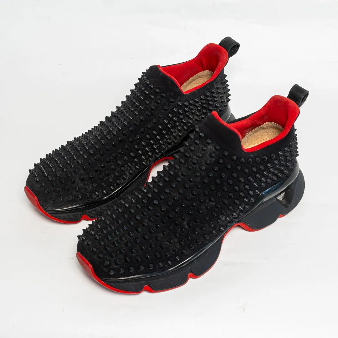 Christian Louboutin Spike Sock Donna Black Sneaker, size 44
