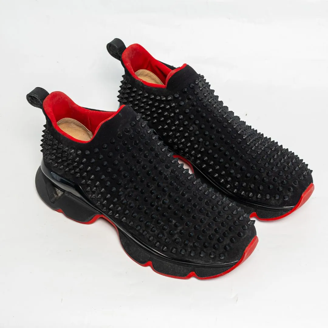 Christian Louboutin Spike Sock Donna Black Sneaker, size 44