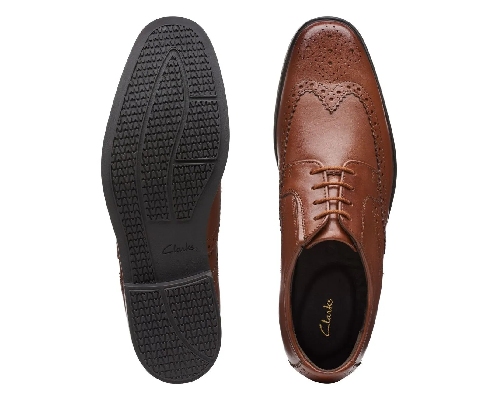 Clarks Howard Wing Dark Tan Leather