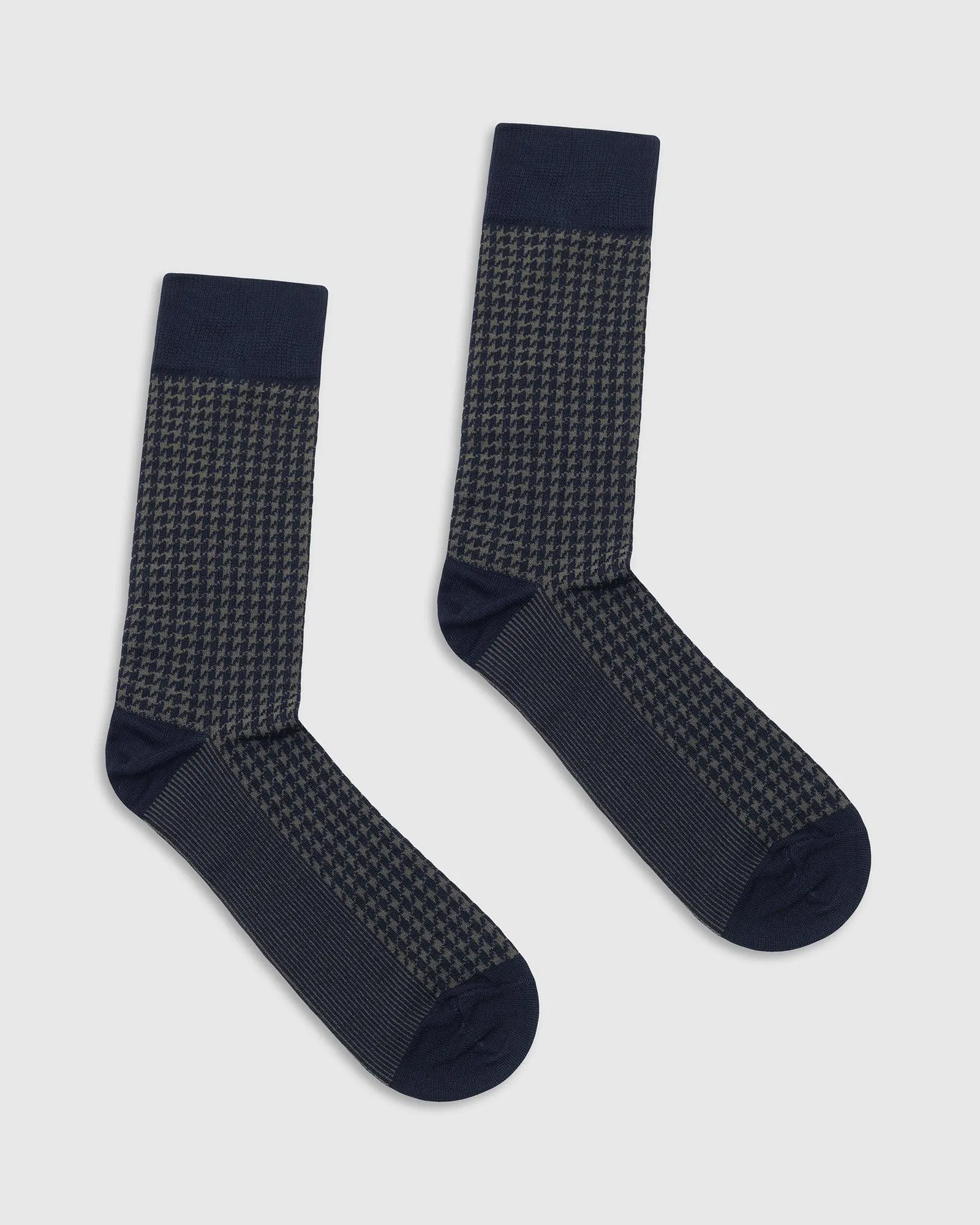 Cotton Deep Navy Jacquard Socks - Tesla
