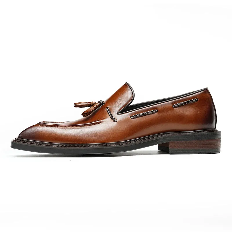 Croc Square Toe Tassel Brogues