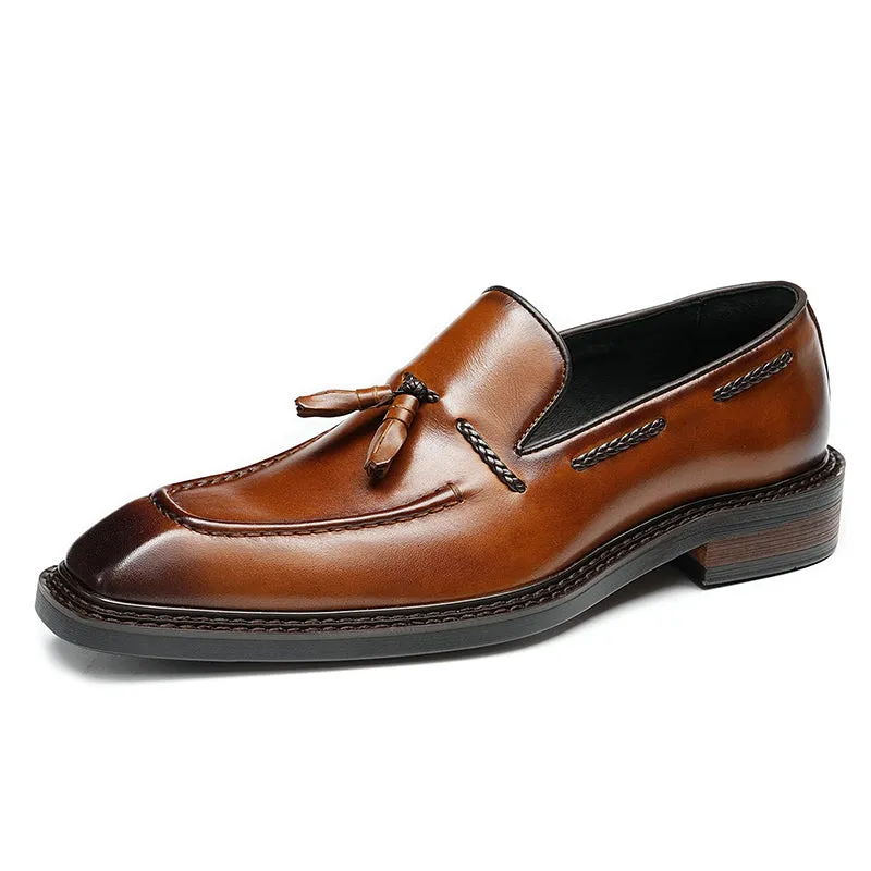 Croc Square Toe Tassel Brogues