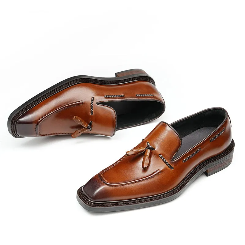 Croc Square Toe Tassel Brogues