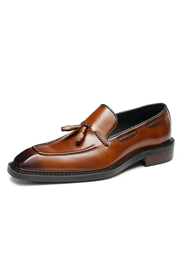 Croc Square Toe Tassel Brogues