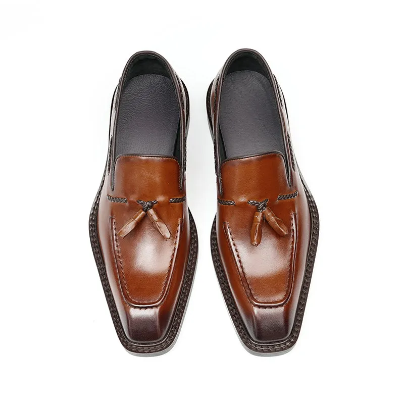 Croc Square Toe Tassel Brogues
