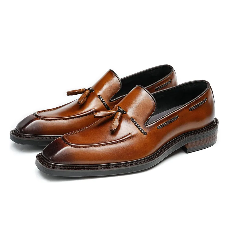Croc Square Toe Tassel Brogues