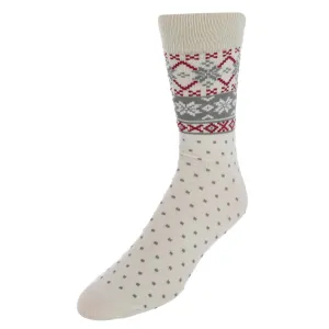 CTM® Men's Crew Snowflake Christmas Novelty Sock (1 Pair)