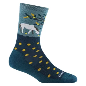 Darn Tough 6105 Women's Wild Life Crew Lightweight Lifestyle Sock - Dark Teal