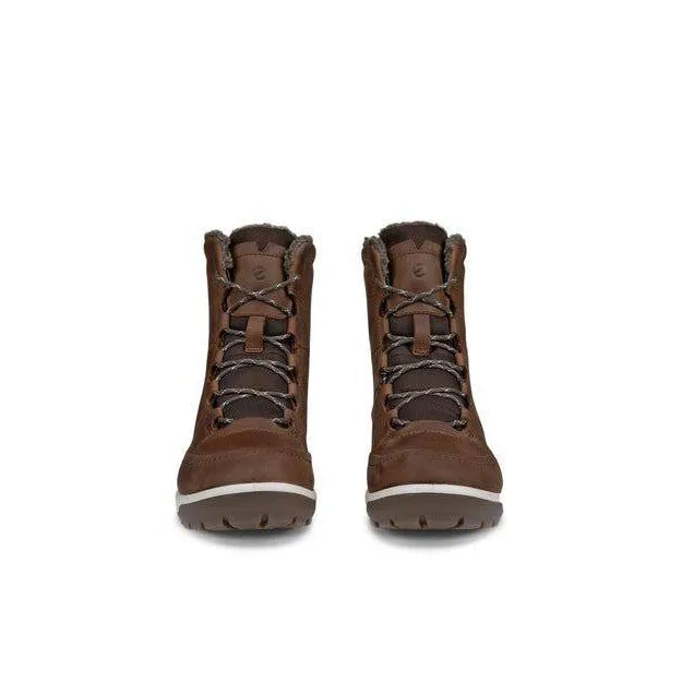 ECCO Trace Lite 832153 12482 Ladies Cocoa Brown Leather Water Resistant Lace Up Ankle Boots