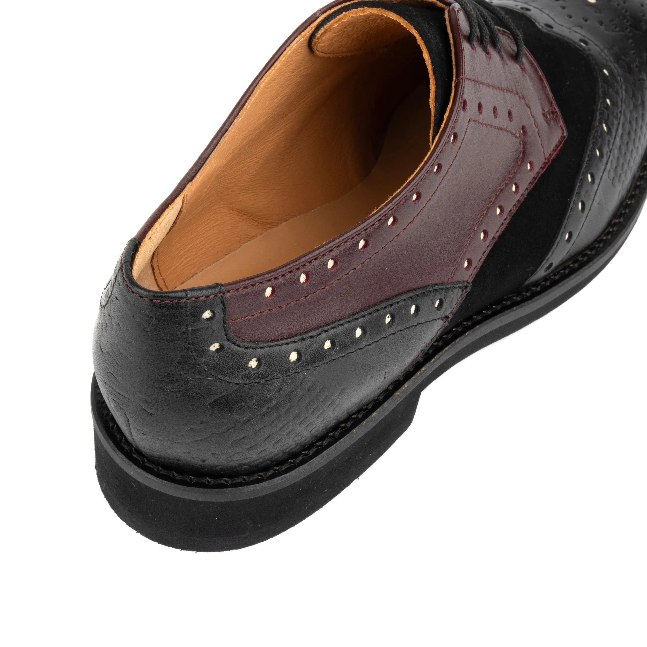 Eton - Burgundy Snake - Women's square toe leather lace up in burgundy and black