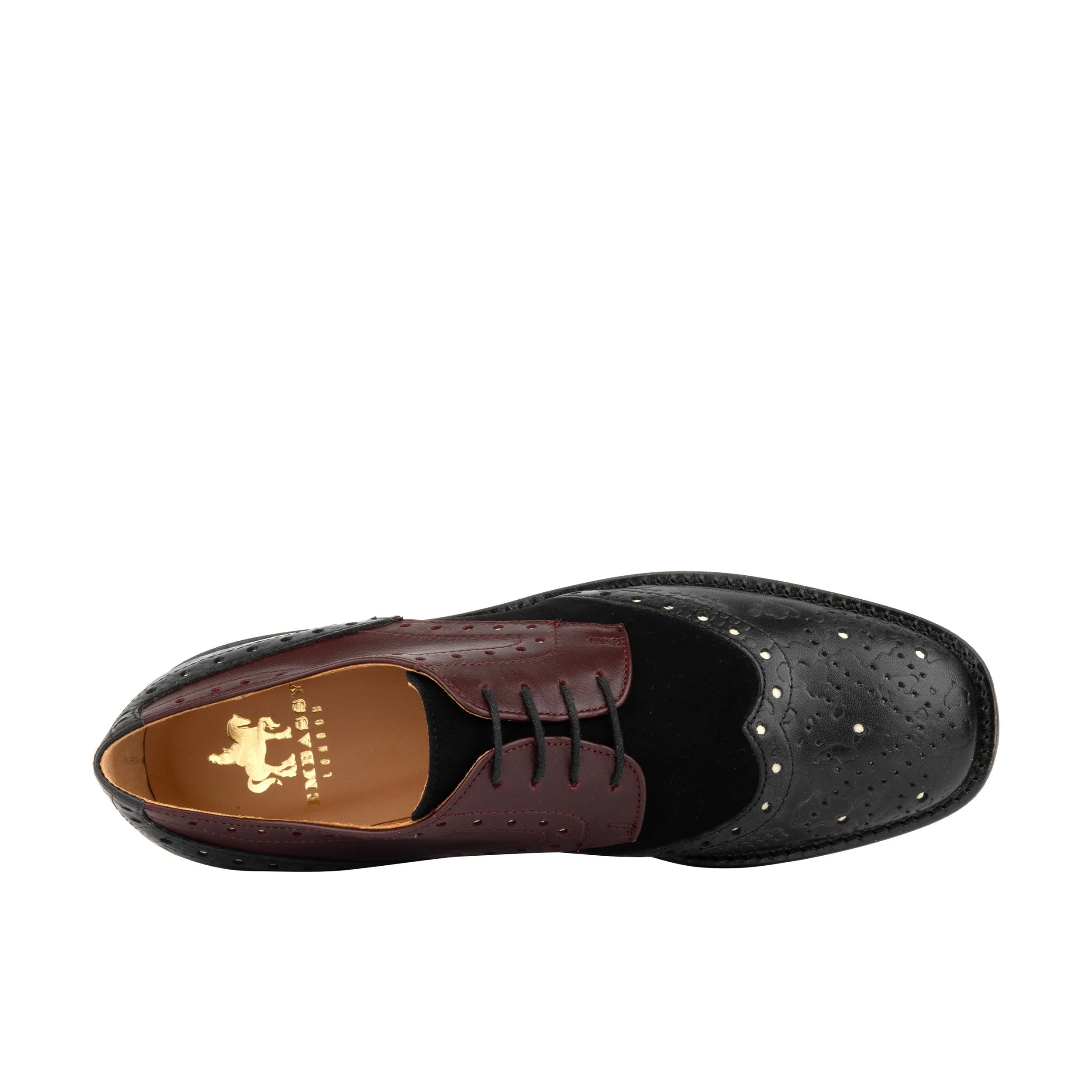 Eton - Burgundy Snake - Women's square toe leather lace up in burgundy and black