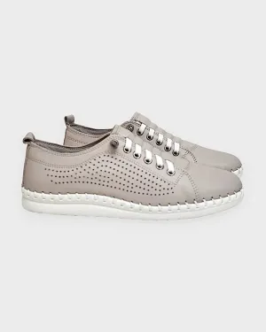 Everly Women's Leora 01 Perf Sneakers- Silver Grey