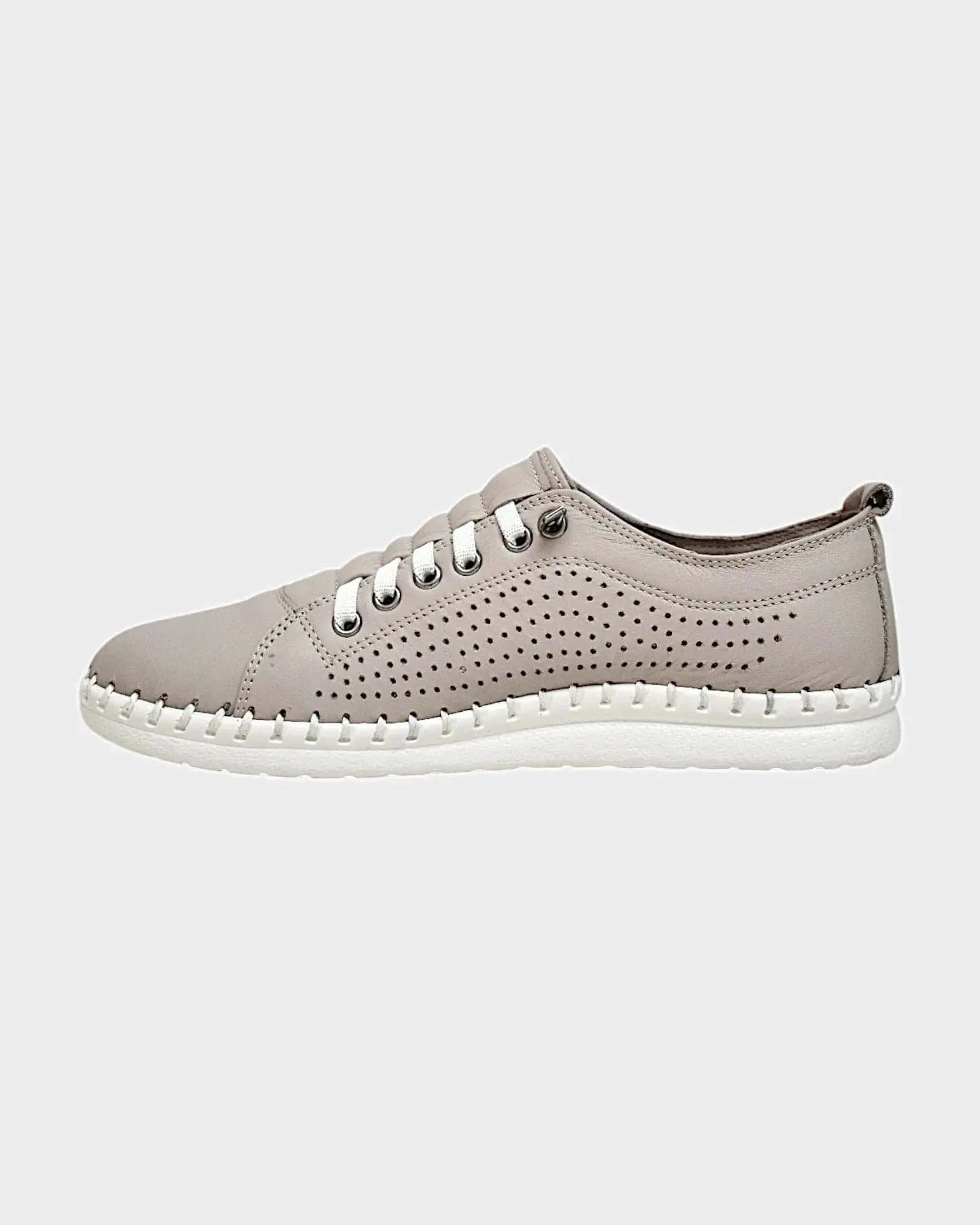 Everly Women's Leora 01 Perf Sneakers- Silver Grey