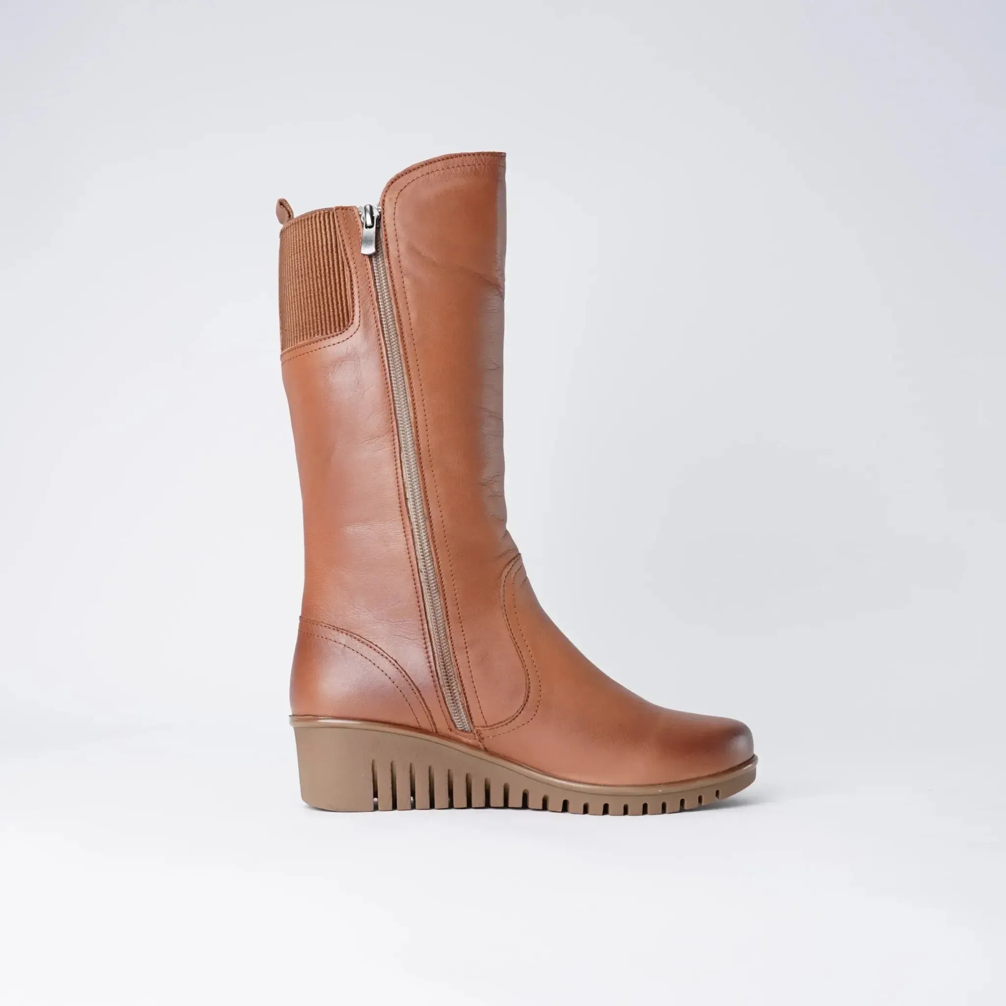 Foam Coconut Leather Knee High Boots
