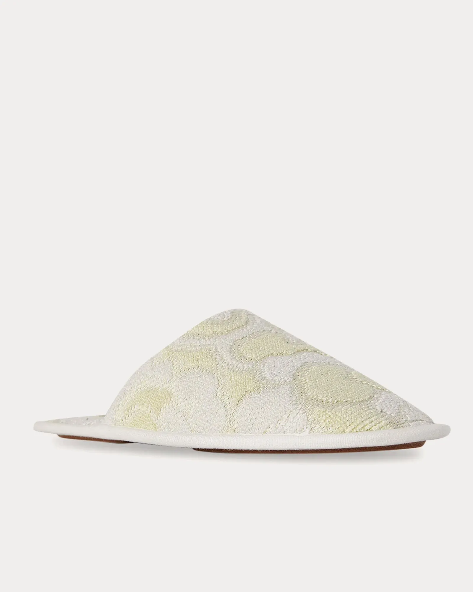 Frances Silk Lime / Fog Slippers