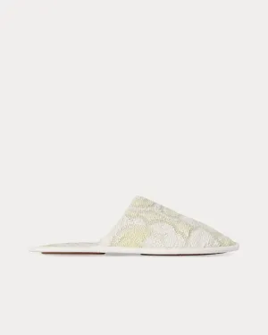 Frances Silk Lime / Fog Slippers