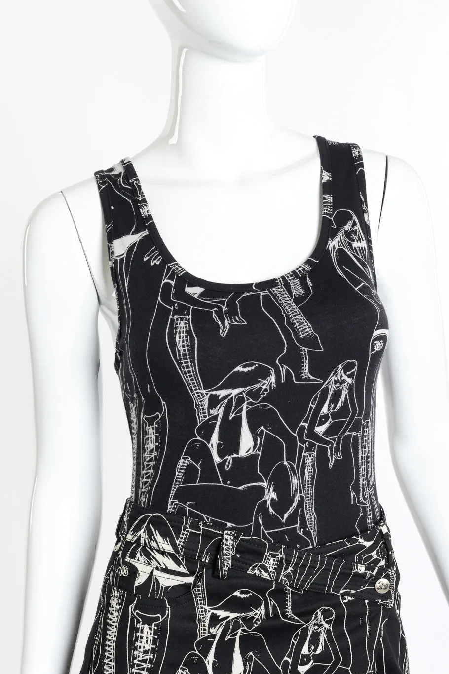 Graphic Tank and Skirt Set