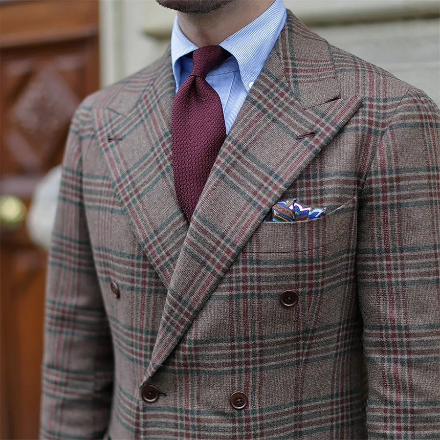 Grenadine / Garza Grossa Tie - Burgundy - Hand-Rolled