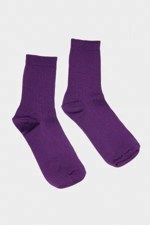 Her Socks in Eggplant