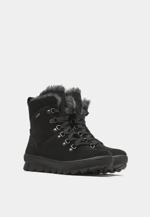 Hiking Style Gore Tex Boots Black Suede