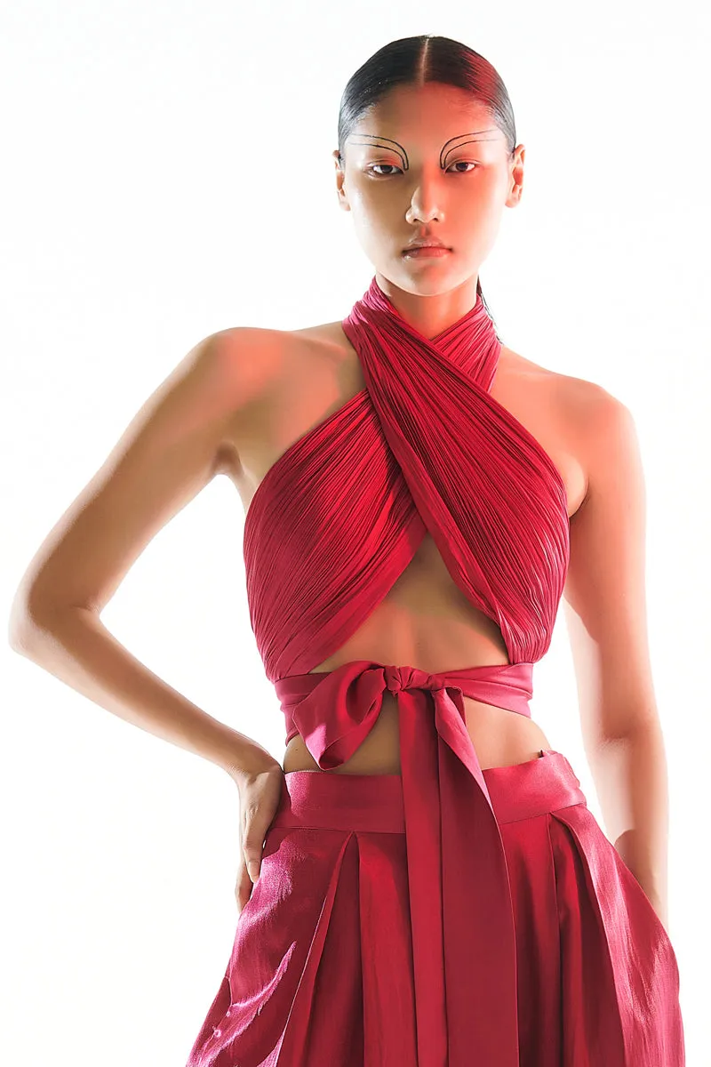 Hope Halter Neck Top in Hot Pink