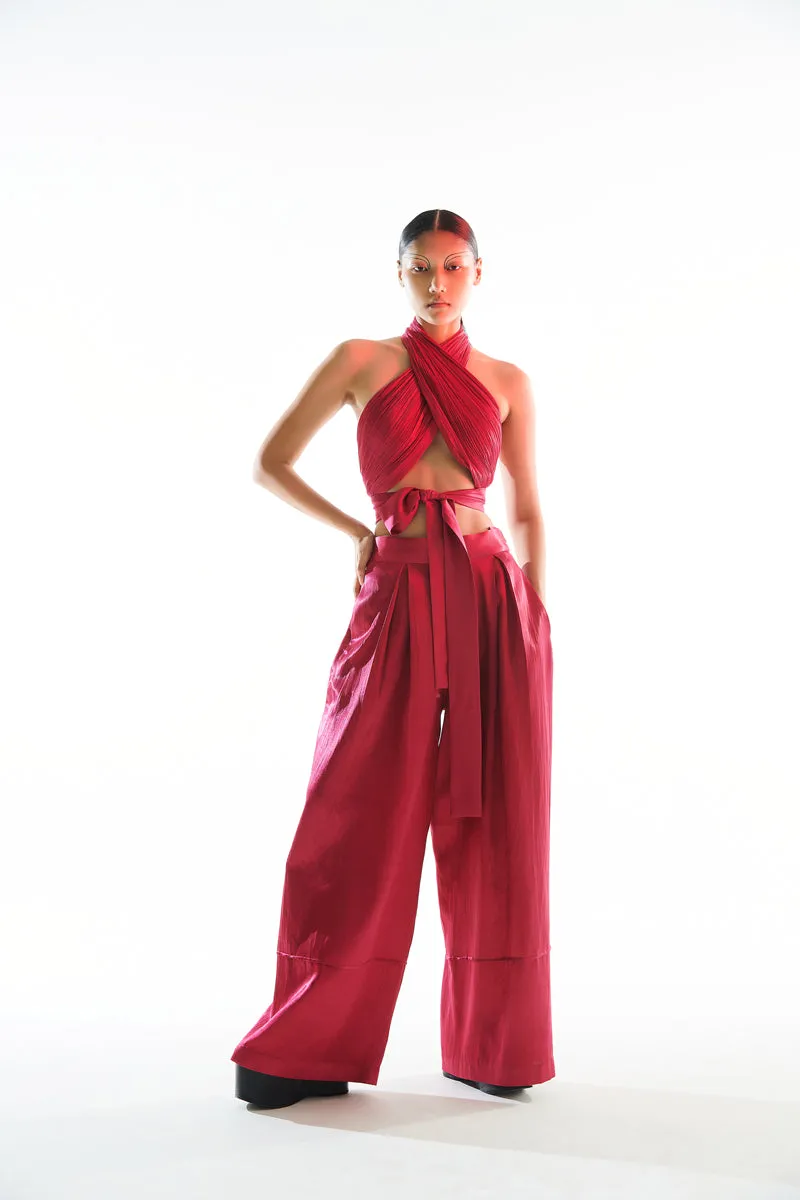 Hope Halter Neck Top in Hot Pink
