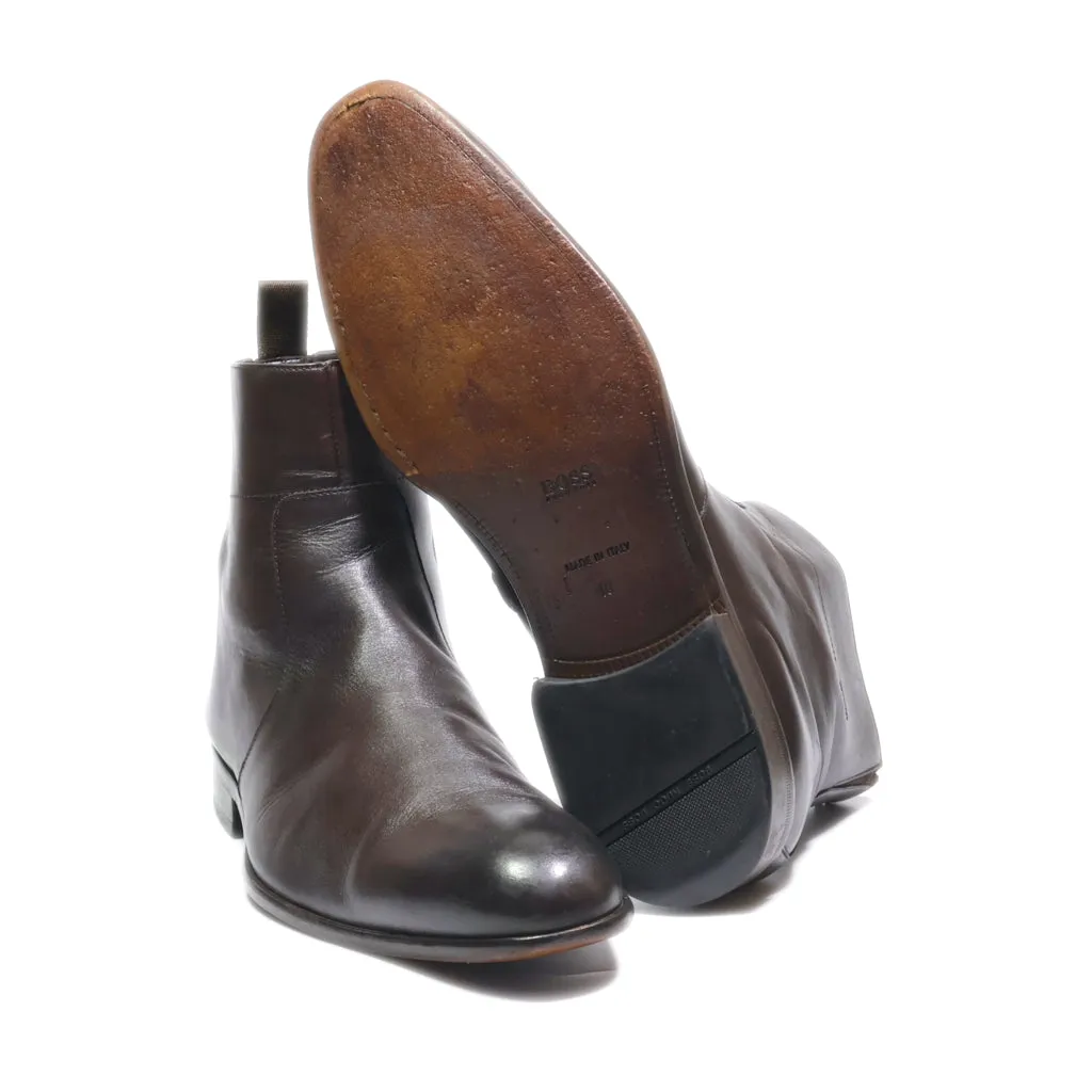 Hugo Boss Ankle Boots Leather Brown Colour For Men