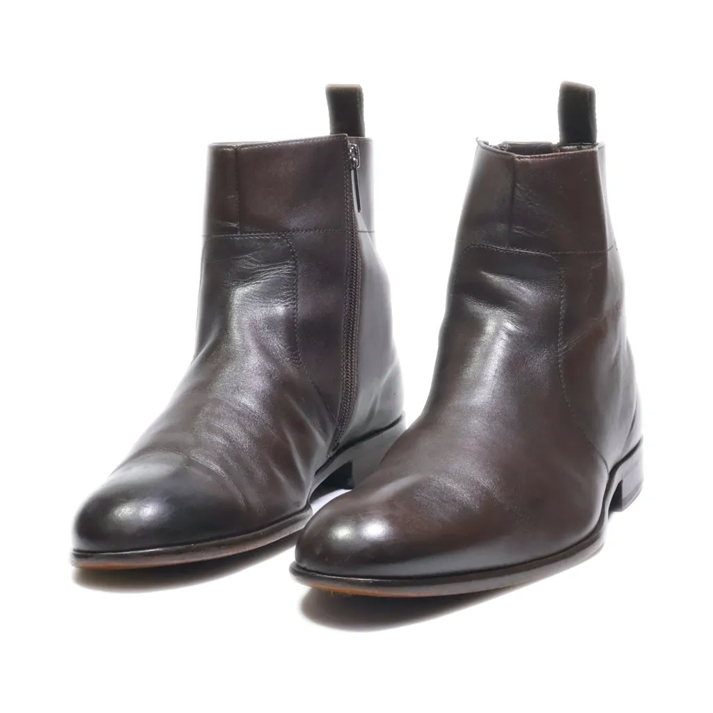 Hugo Boss Ankle Boots Leather Brown Colour For Men