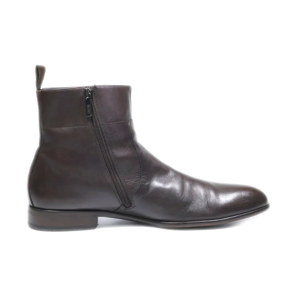 Hugo Boss Ankle Boots Leather Brown Colour For Men