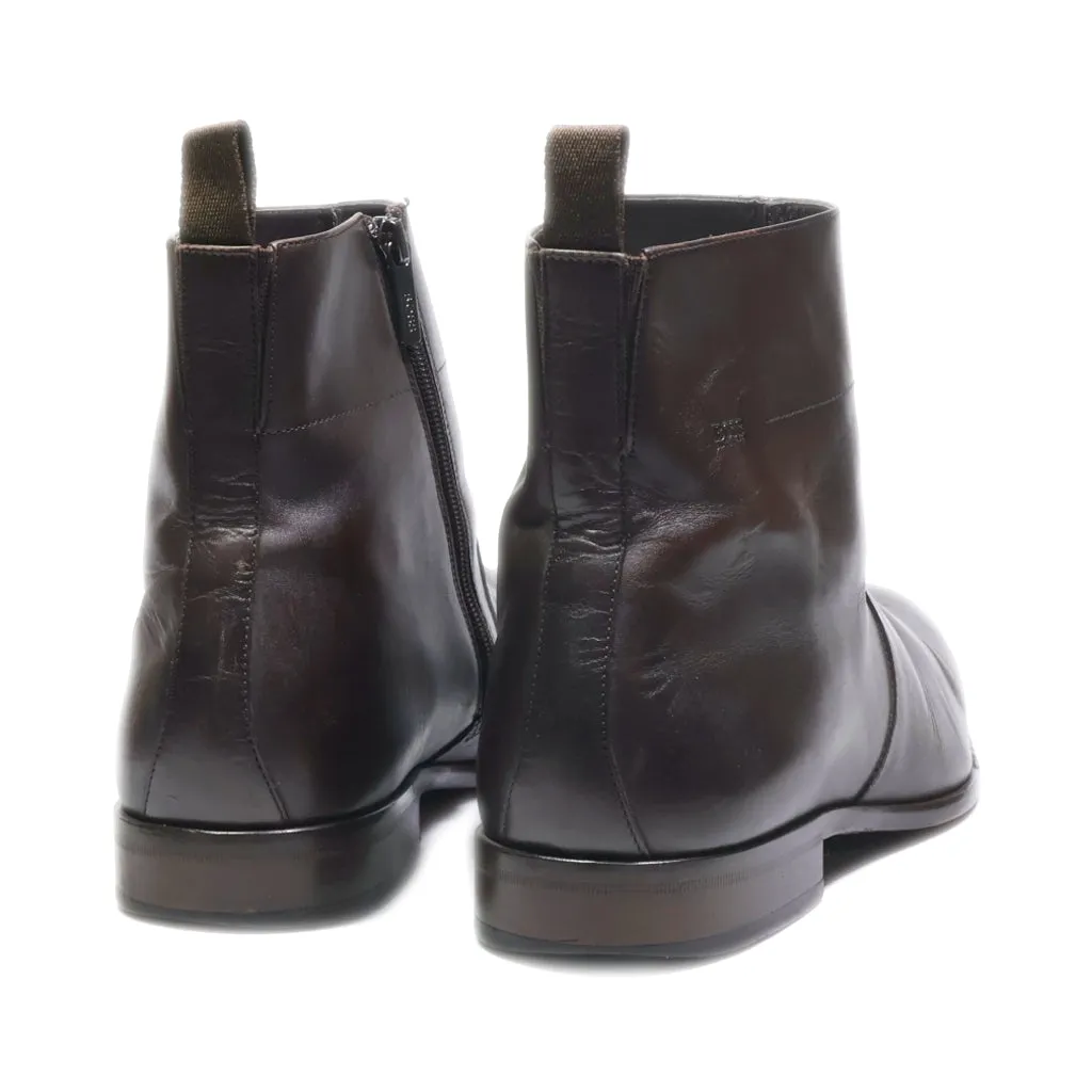Hugo Boss Ankle Boots Leather Brown Colour For Men
