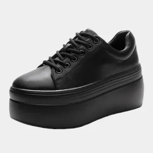 Joskaa 2024 New High Top Black Platform Sneakers