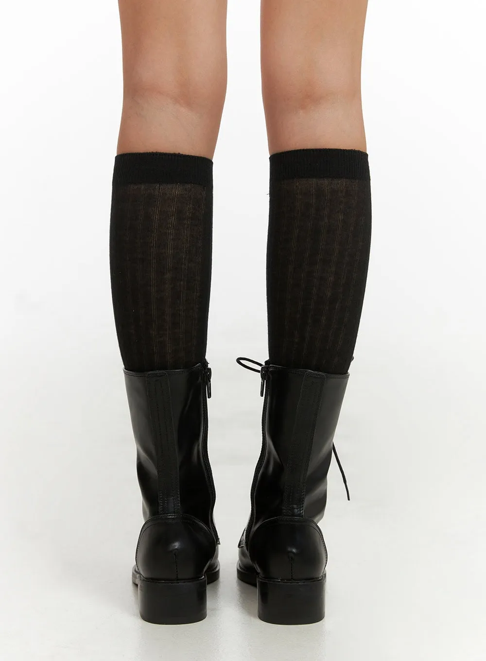 Lace-Up Faux Leather Boots IY422