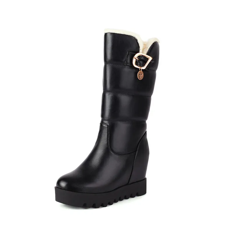 Ladies round toe high tube cotton boots winter bootie