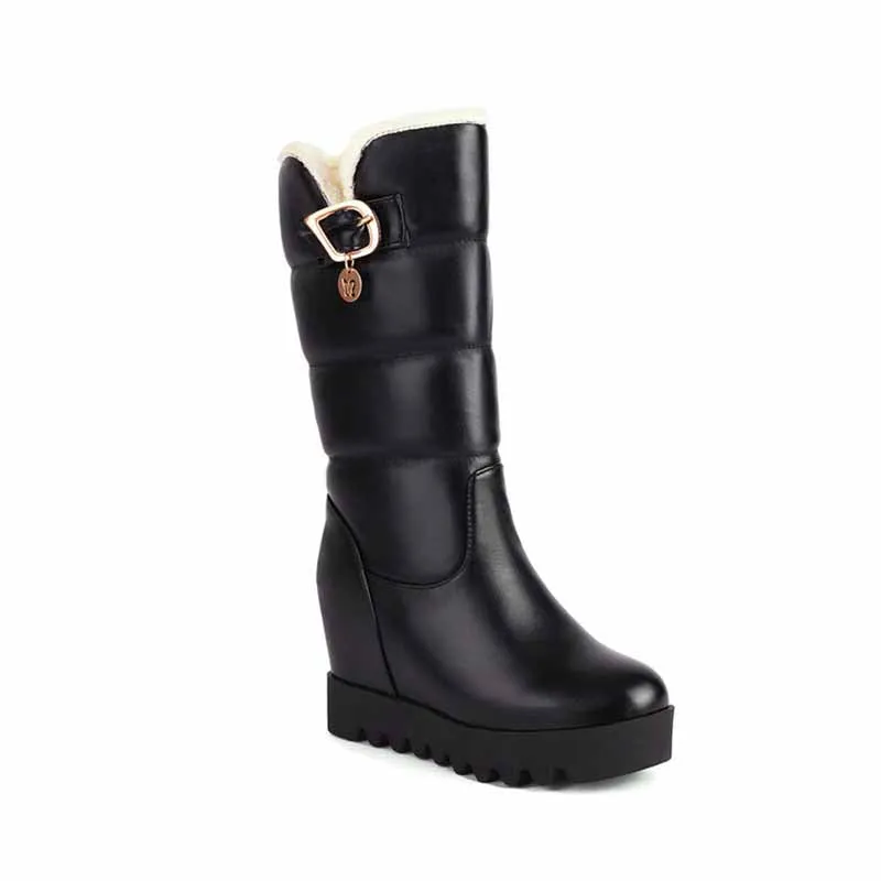 Ladies round toe high tube cotton boots winter bootie