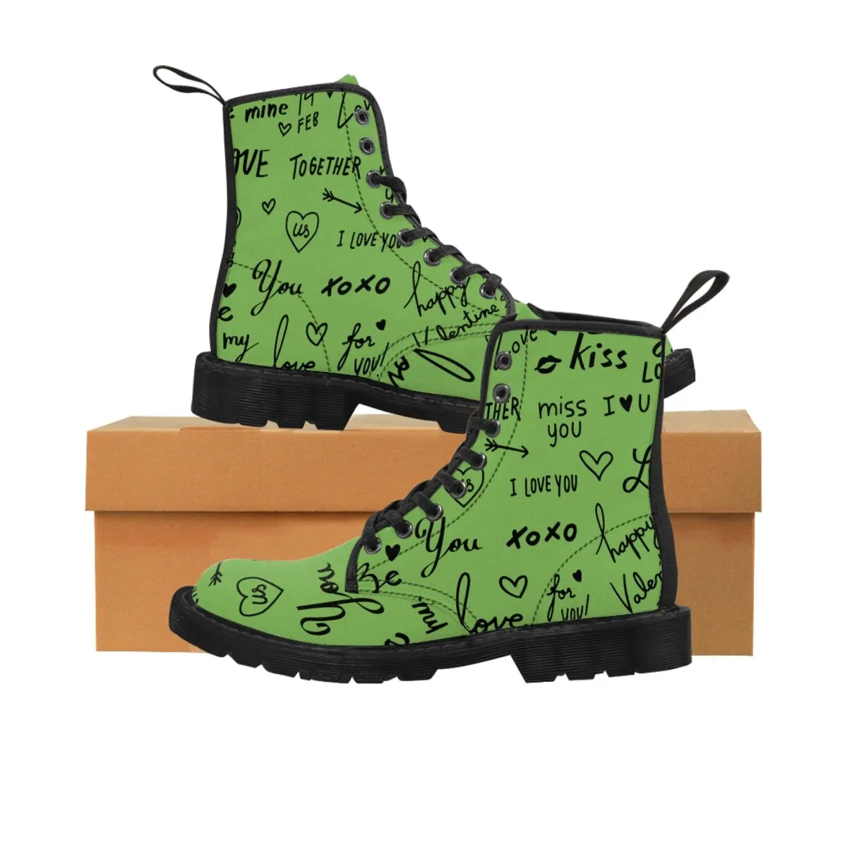 Love Notes on colored Canvas Boots,Casual Hiking Boots,Christmas/Thanksgiving/Birthday/Couple Gifts,Graduation/Valentine Gifts