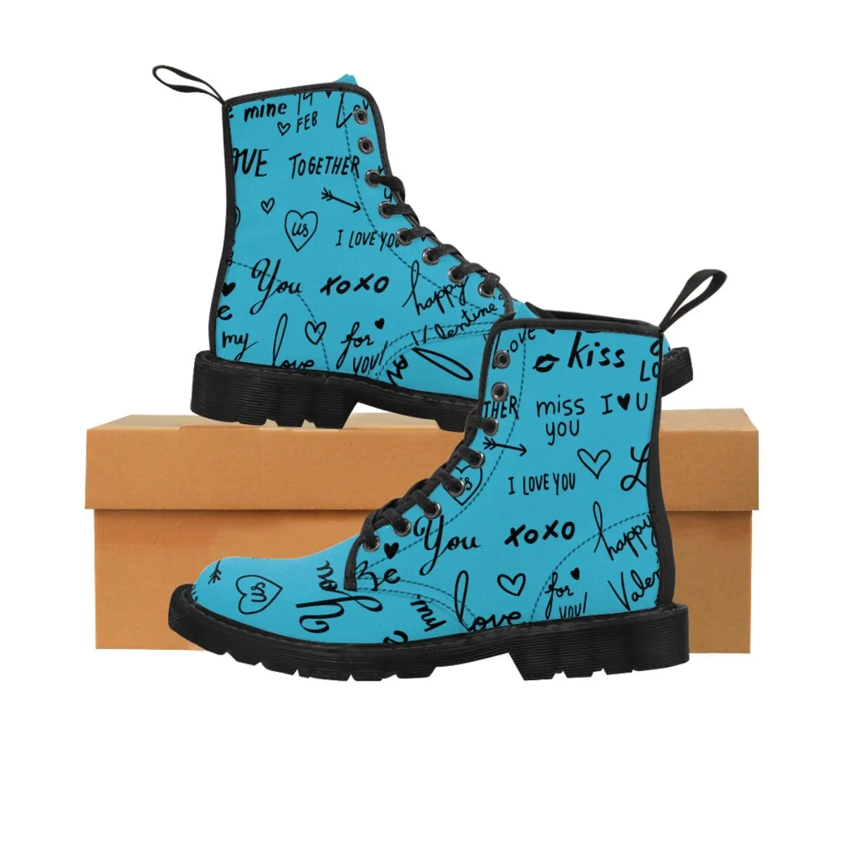 Love Notes on colored Canvas Boots,Casual Hiking Boots,Christmas/Thanksgiving/Birthday/Couple Gifts,Graduation/Valentine Gifts