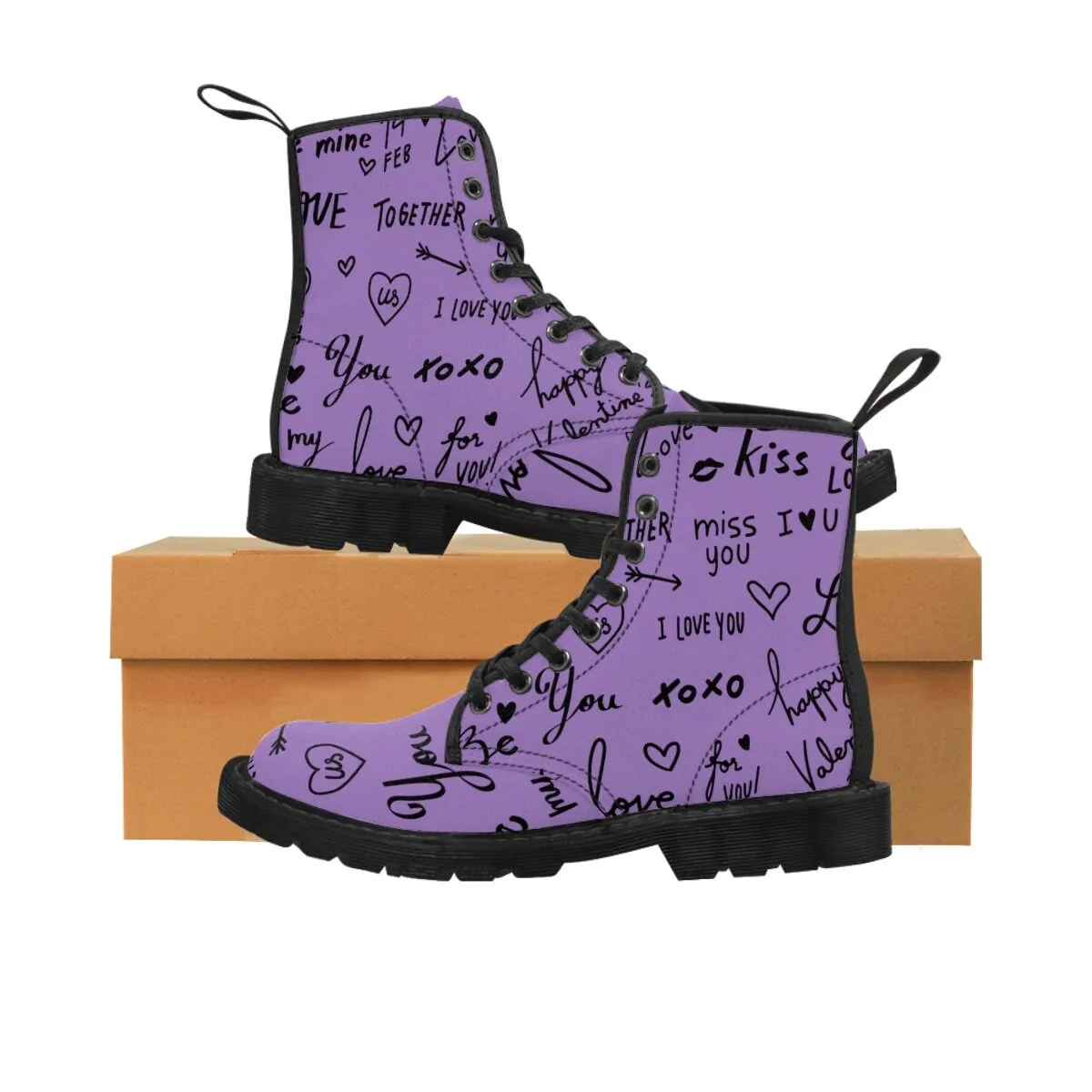 Love Notes on colored Canvas Boots,Casual Hiking Boots,Christmas/Thanksgiving/Birthday/Couple Gifts,Graduation/Valentine Gifts
