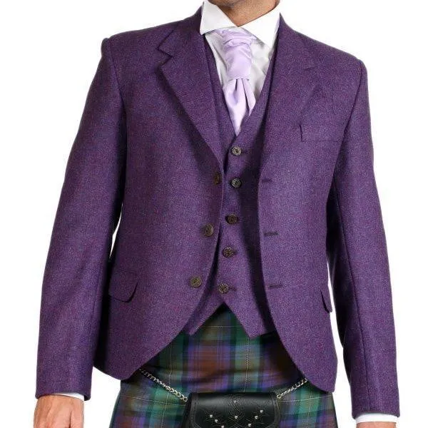 Luxury 3 Button Tweed Day Jacket Outfit with 8 yd Heavyweight Kilt - Made to Order
