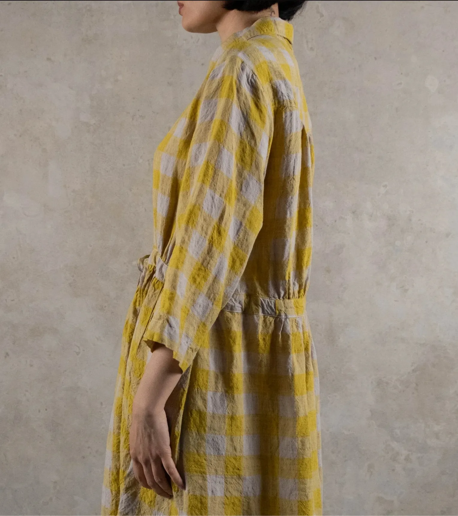 Manteau Noir - Blanche Check Linen Dress