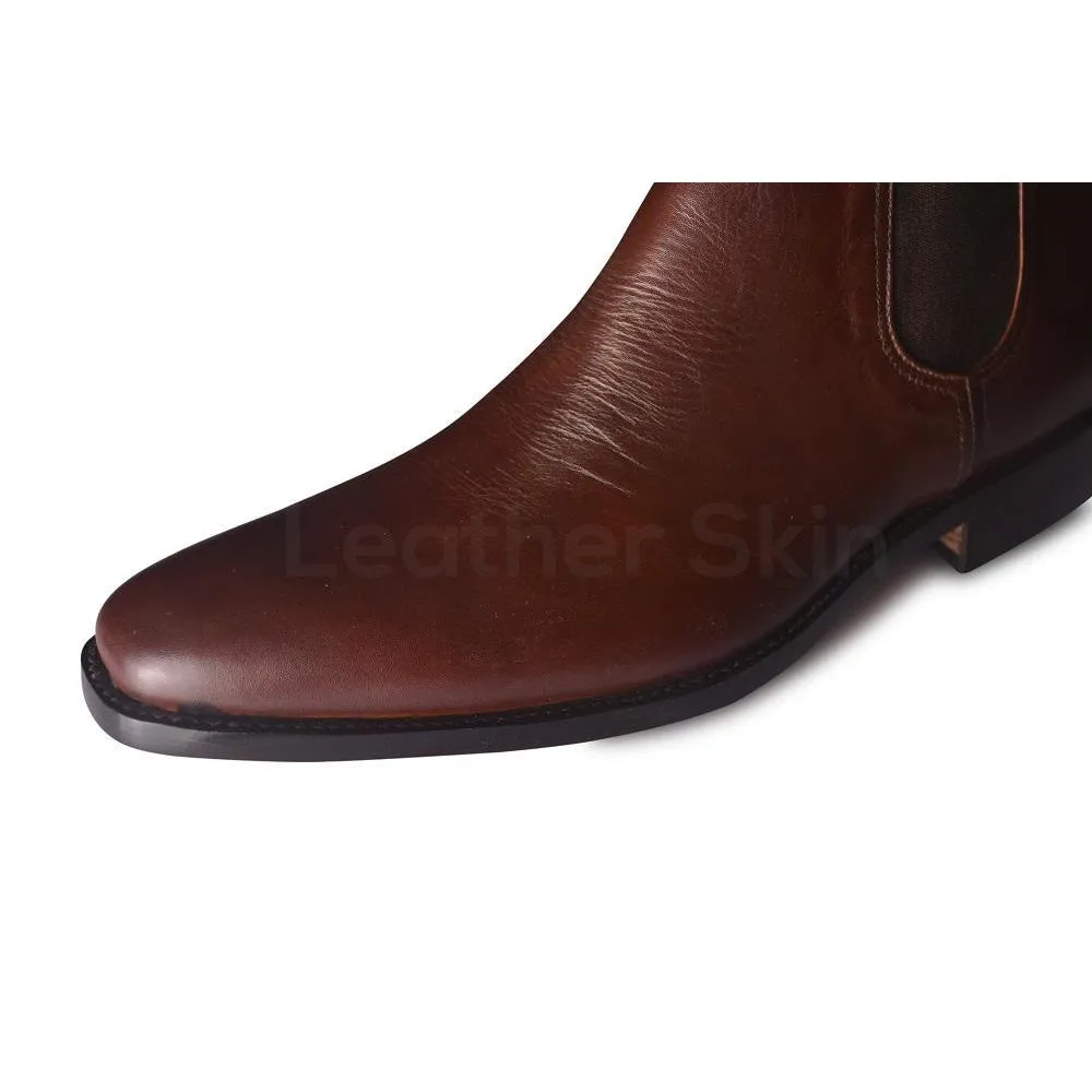 Men Brown Chelsea Leather Boots
