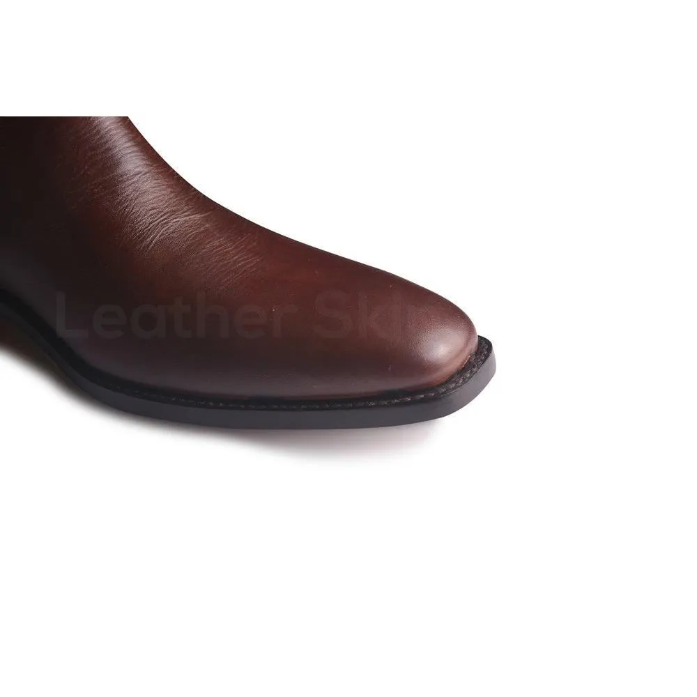 Men Brown Chelsea Leather Boots
