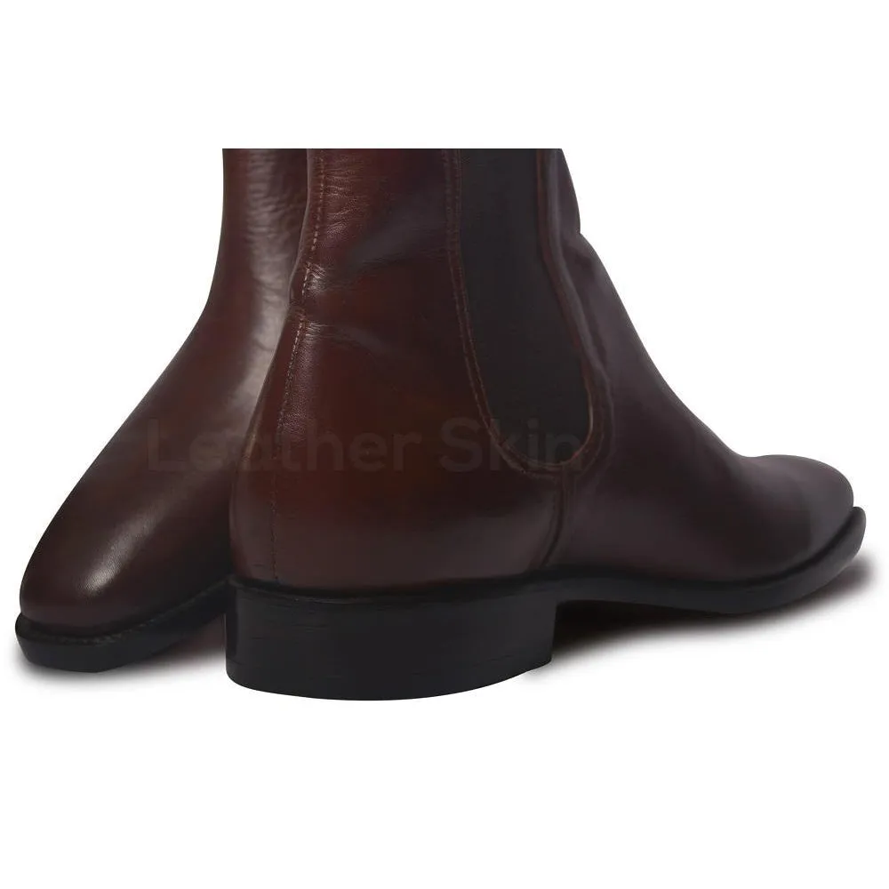 Men Brown Chelsea Leather Boots