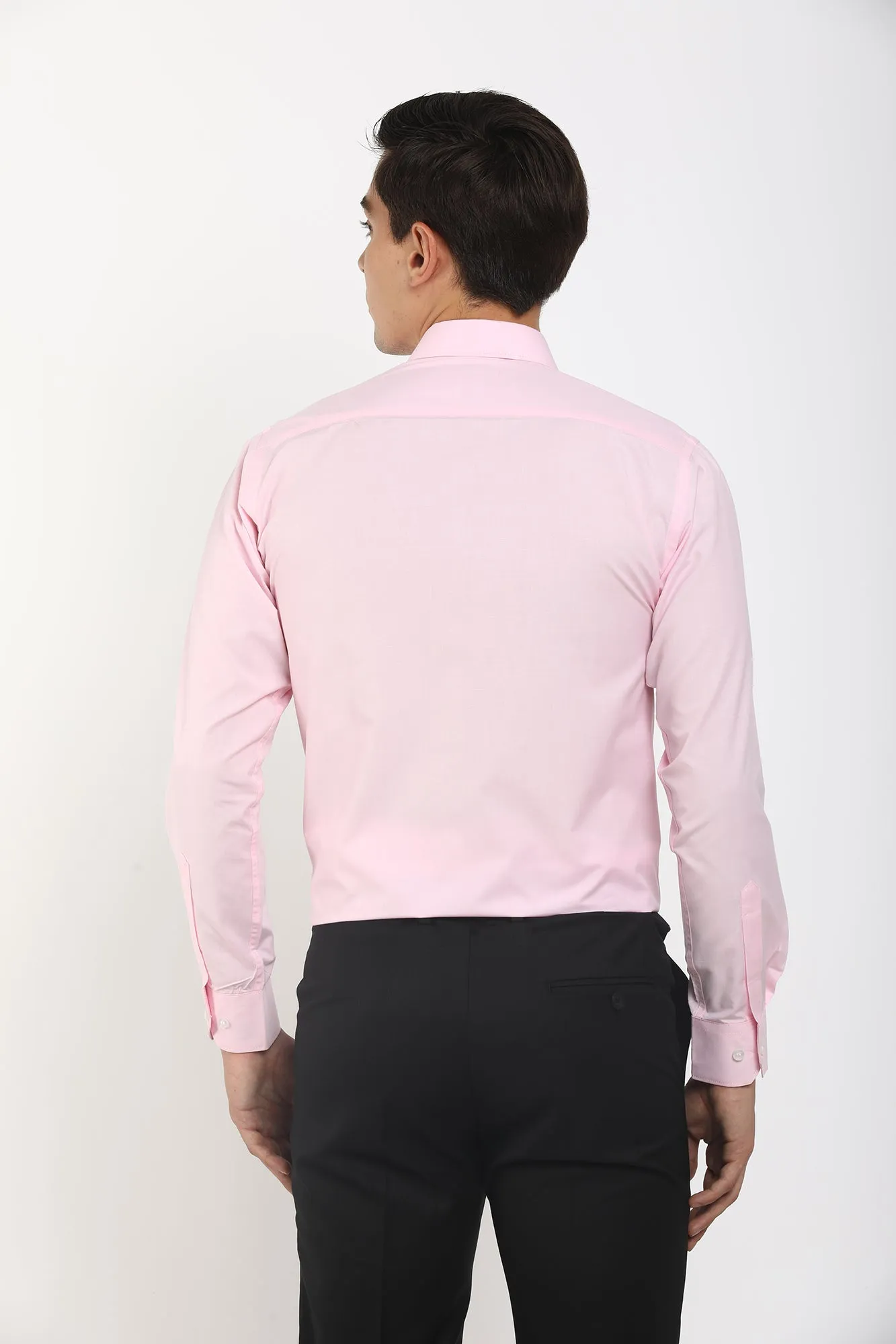 Men Pink Solid Comfort Fit Classic Formal Shirt (GBMFRML9010F)