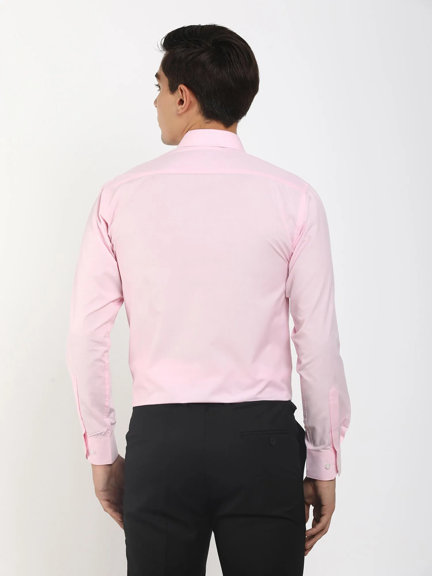 Men Pink Solid Comfort Fit Classic Formal Shirt (GBMFRML9010F)