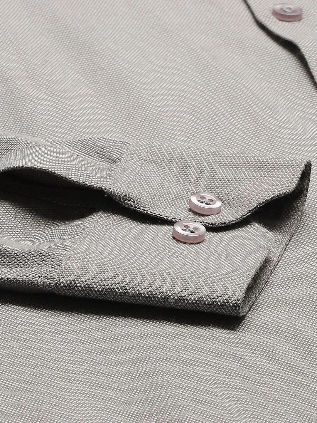 Men's Cotton Grey Self Design Classic Formal Shirt - Sojanya