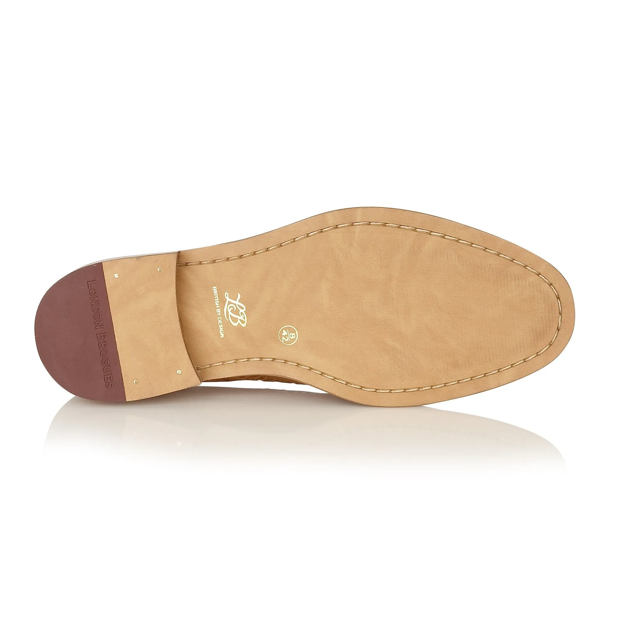 Mens Gatsby Brogue Shoes In Tan Up To Size 15