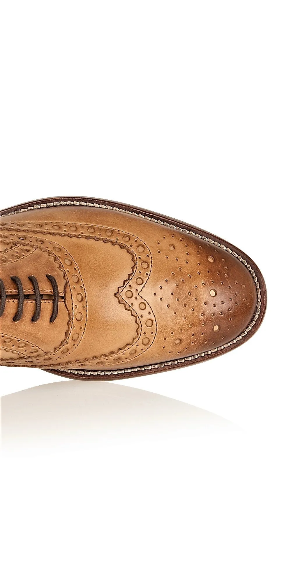 Mens Gatsby Brogue Shoes In Tan Up To Size 15