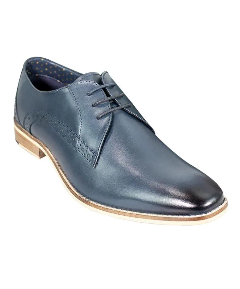 Men's Leather Derby Shoes - JOHN - Tan Brown