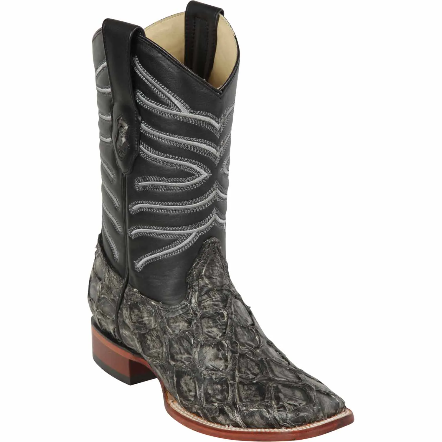 Men's Los Altos Monster Fish Skin Wide Square Toe Boots 82210-C